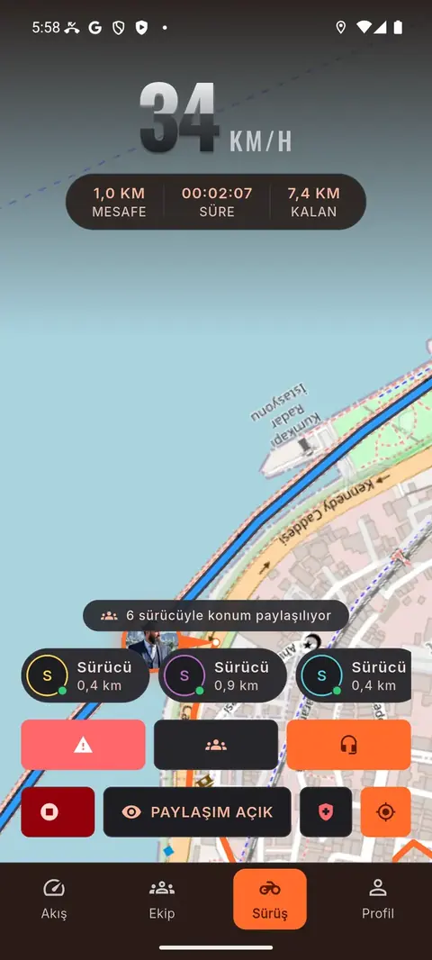 Kopma uyarısı ekranı